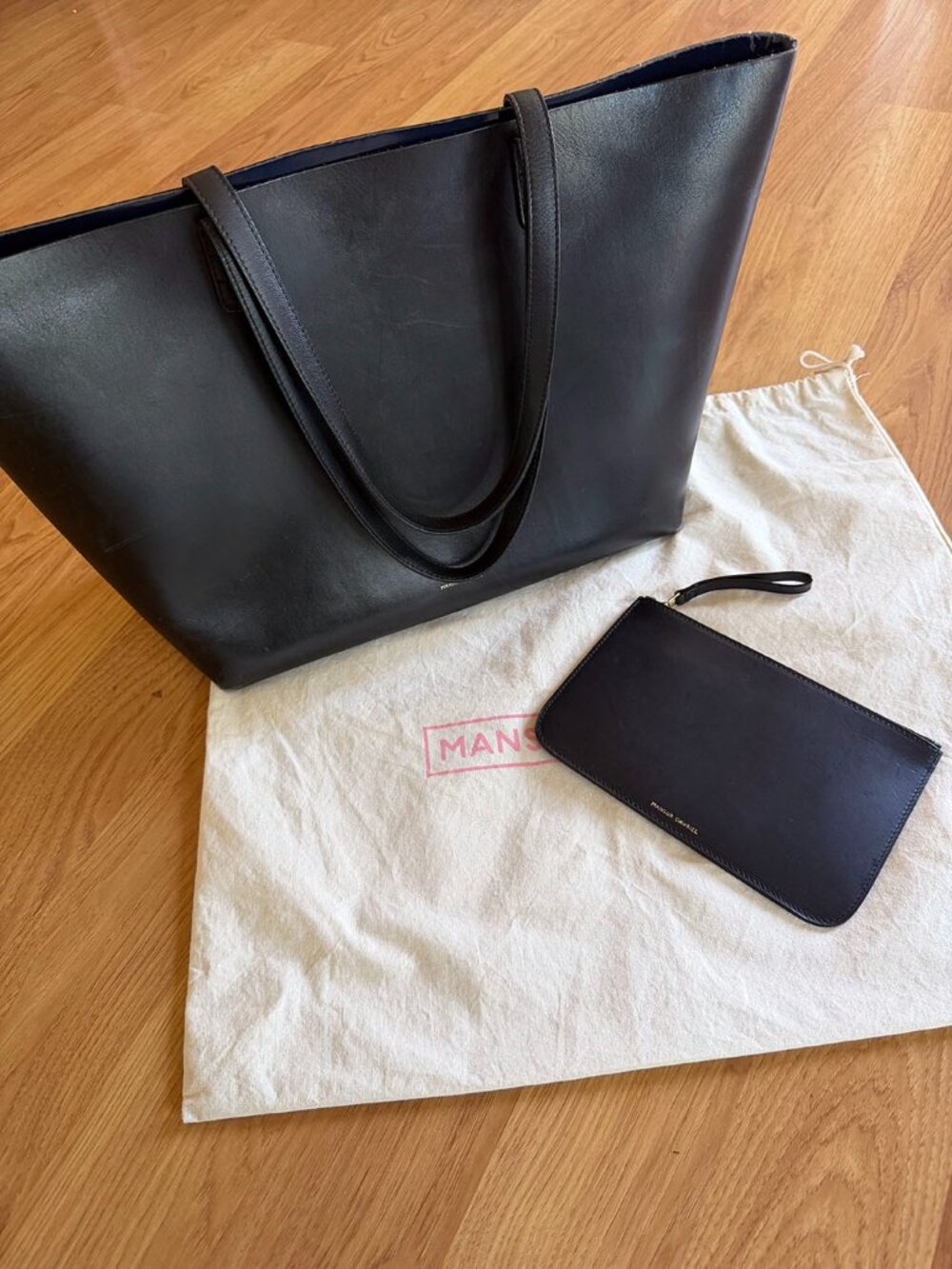 Mansur Gavriel Tote Bag (Black/Navy)